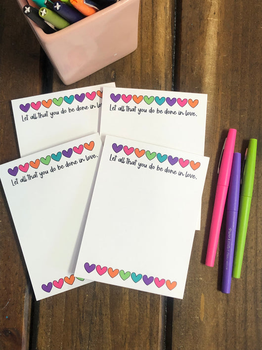 Hearts Let All That You Do Small Notepads