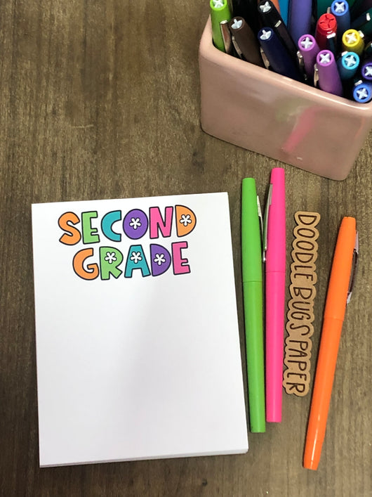RTS: Second Grade with Flowers Small Notepad