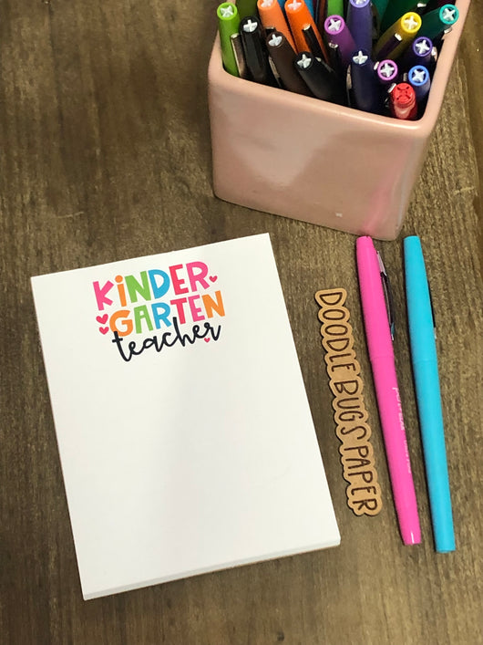 RTS: Kindergarten Teacher with Hearts Small Notepad