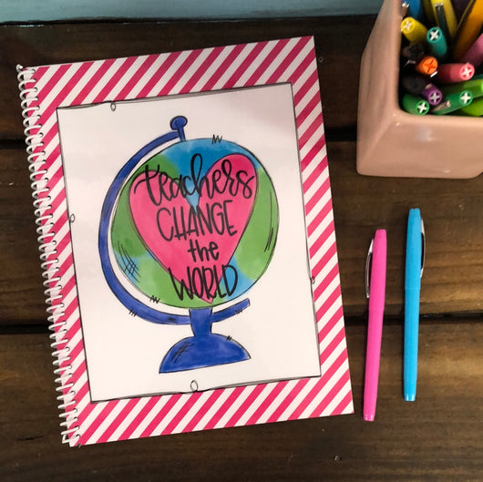 RTS: Teacher Globe Side Spiral Notebook