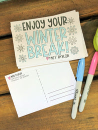 Winter Break Teacher Postcards