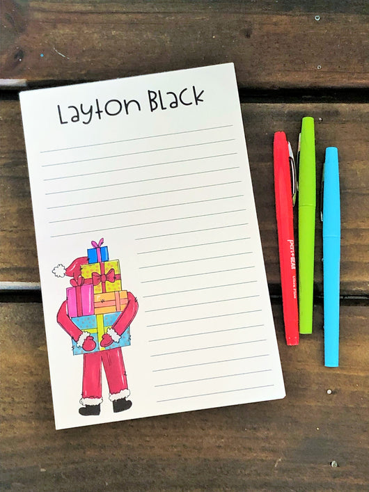 Hiding Santa Personalized Notepad