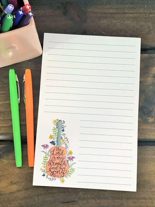 RTS: Guitar The Lord is my Strength Large Notepad