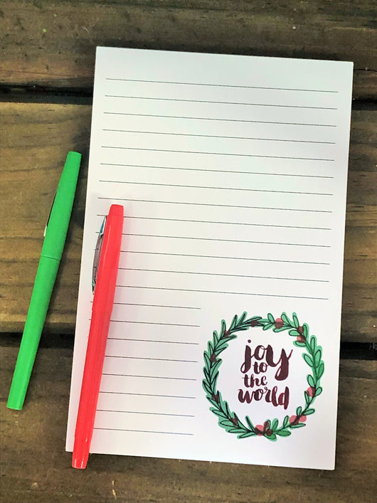 RTS: Joy to the World Wreath Large Notepad