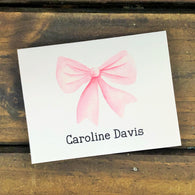Pink Bow Personalized Note Cards