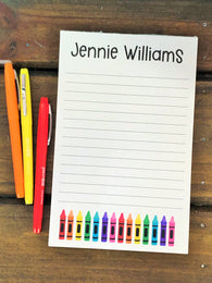 Crayon Line Personalized Notepad