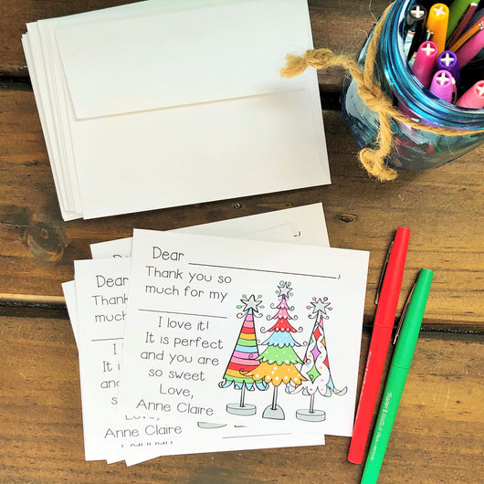 Funky Trees Kids Thank You Notes