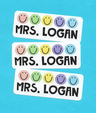 Smiley Faces Name Stickers