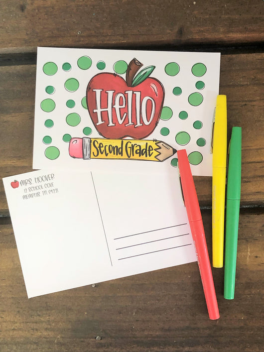 Hello Apple Teacher Postcards