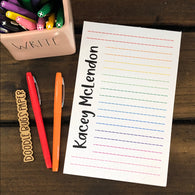 Vertical Name with Rainbow Lines Personalized Notepad