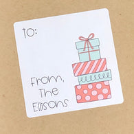 Frilly Gifts Christmas Stickers