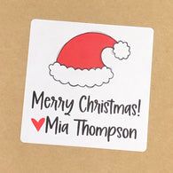 Santa Hat Christmas Stickers