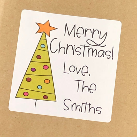 Polka Dot Christmas Tree Christmas Stickers