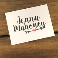Sweet Name with Arrow Personalized Note Cards