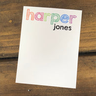 Sketch Name Personalized Flat Note Cards
