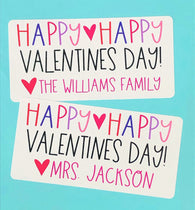 Happy ♥ Happy Valentine Rectangle Stickers