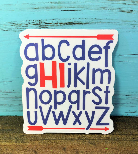 Alphabet HI Vinyl Waterproof Sticker