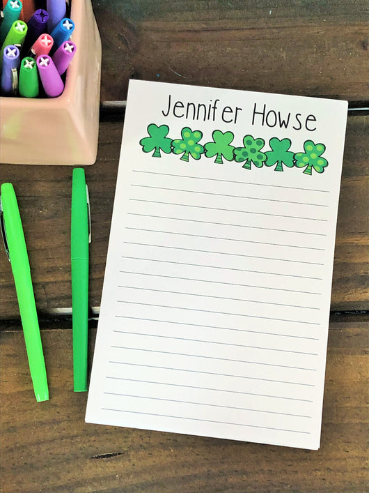 Shamrocks St. Patrick's Day Personalized Notepad