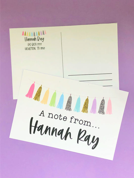 Tassle Personalized Teacher Postcards