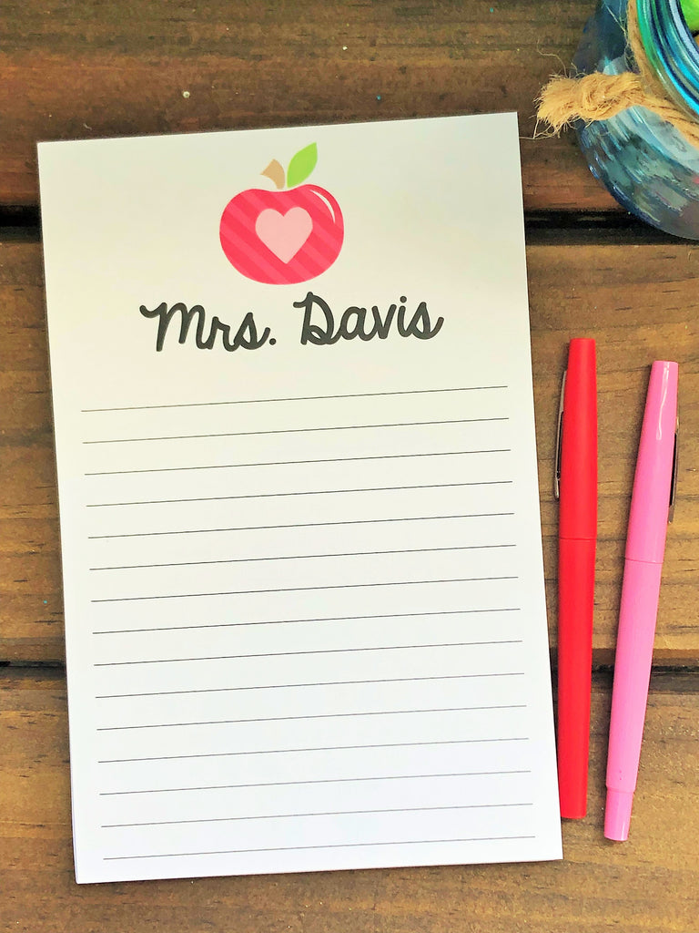 Apple Love Personalized Notepad DoodleBugsPaper