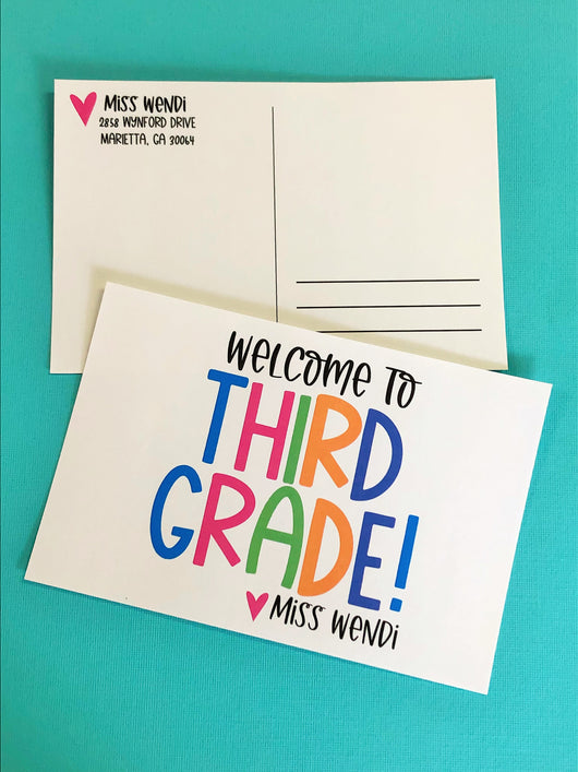 Bright Welcome Personalized Teacher Postcards