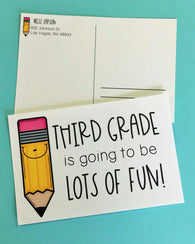 Smiley Pencil Personalized Teacher Postcards