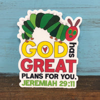 God Has Great Things Plans Caterpillar Vinyl Waterproof Sticker
