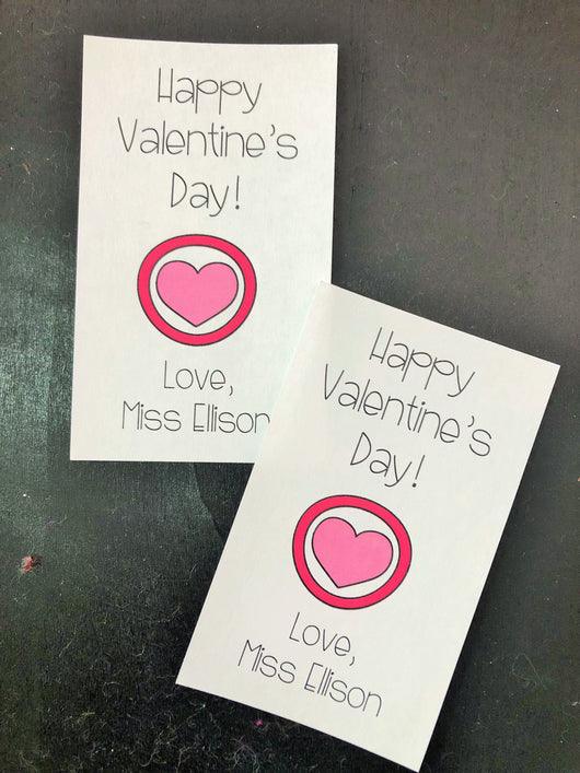 Heart Circle Valentine Treat Tags