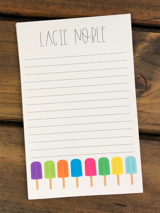 Popsicles Personalized Notepad