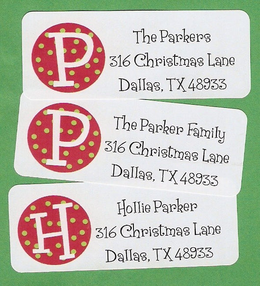 Christmas Circle Initial Christmas Address Labels