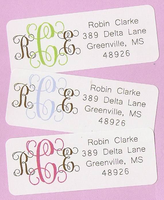 Fancy Initial Address Labels DoodleBugsPaper