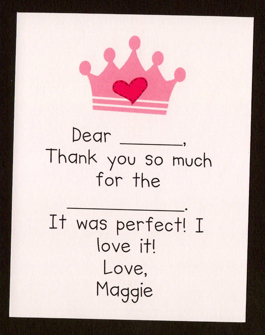 Princess Crown Thank You Notes