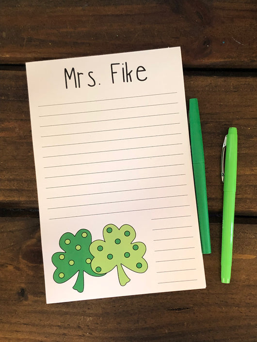 Double Shamrock Personalized Notepad