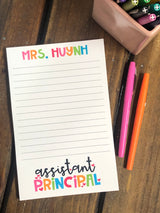Principal or Assistant Principal with Hearts Personalized Notepad