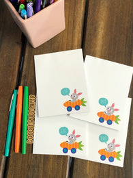 Bunny Car Set of 4 Small Notepads