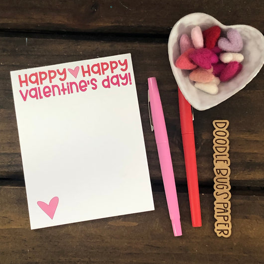 RTS: Happy Happy Valentines Day Small Notepad