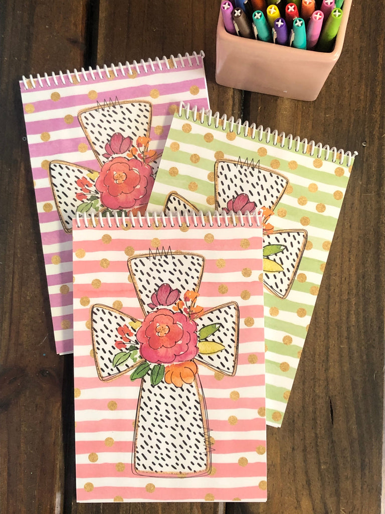 Cross with Flowers Notebook – DoodleBugsPaper