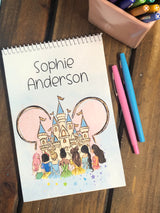 Princess and Castle Top Spiral Steno Notebook