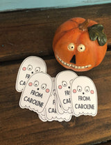 Ghosts Personalized Diecut Tags - treat tags - custom tags- personalized halloween gifts