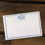 Fishtail Monogram Personalized Flat Note Cards