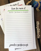 Squiggle Line Mom Personalized Notepad