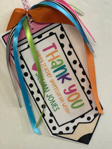 Teacher Pencil Fancy Gift Tag