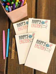 Bunny with Flower Set of 4 Small Notepads