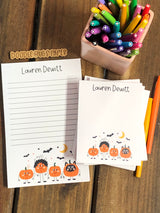 Halloween Pumpkin Pals Personalized Notepad