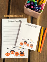 Halloween Pumpkin Pals Personalized Notepad