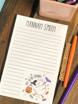 Spooky Halloween Goose Personalized Notepad