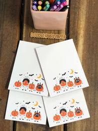 4 Jack o Lantern Pals Small Notepads