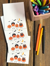 4 Jack o Lantern Pals Small Notepads