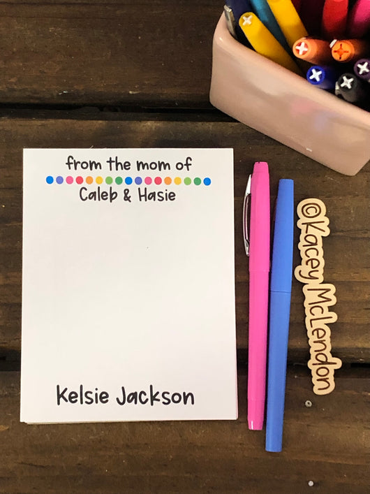BCBS Mom Polkadot Line Small Personalized Notepad