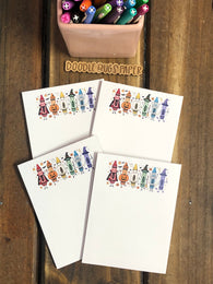 4 Halloween Crayons Small Notepads